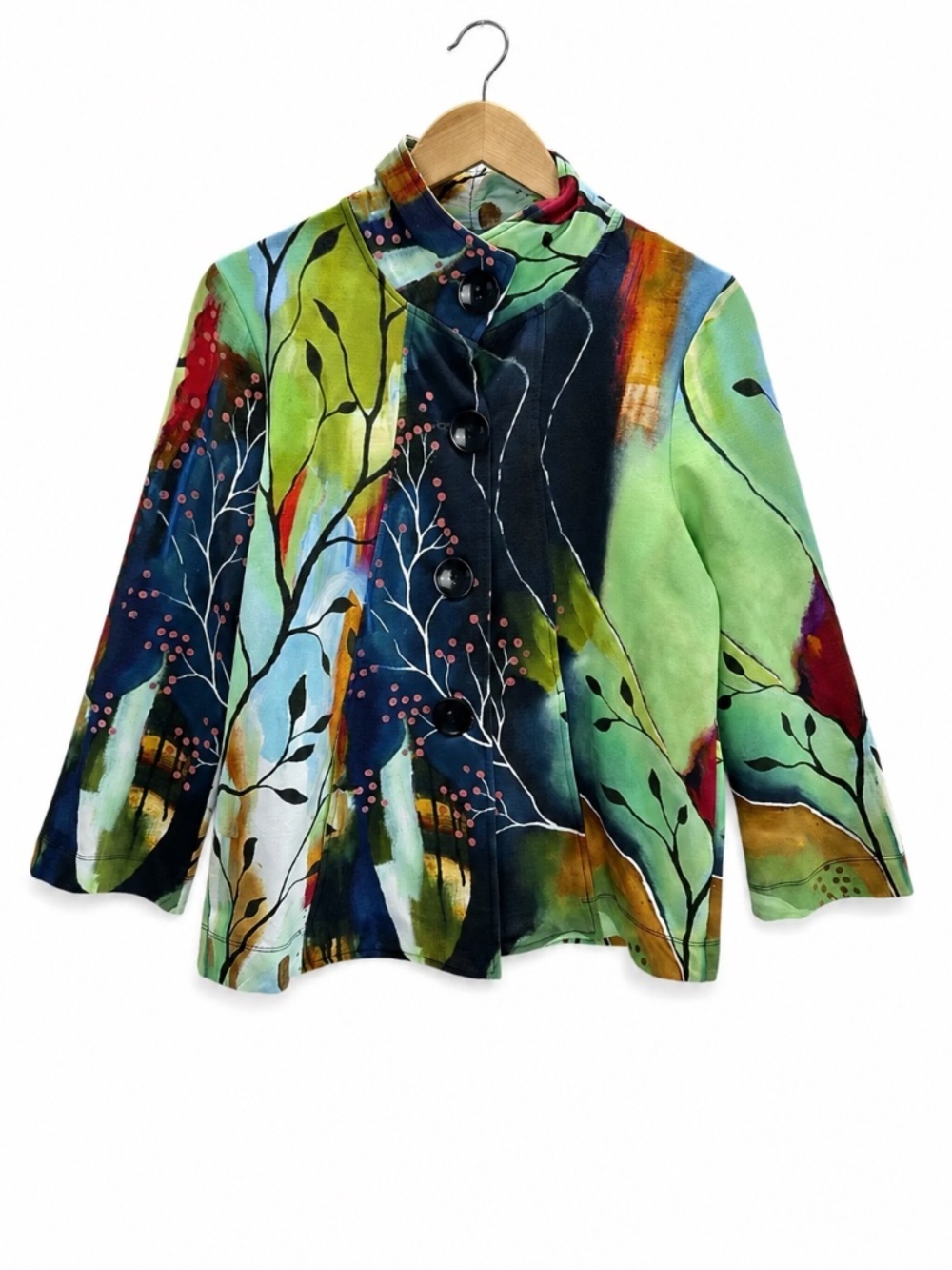 Simply Art by Dolcezza Abstract Statement Blazer Jacket Artistic Painterly Med